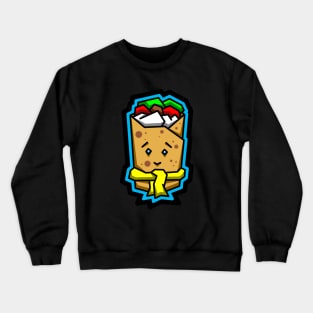 Cute Frozen Burrito in a Yellow Scarf - Mexican Food Lover Gift - Burrito Crewneck Sweatshirt